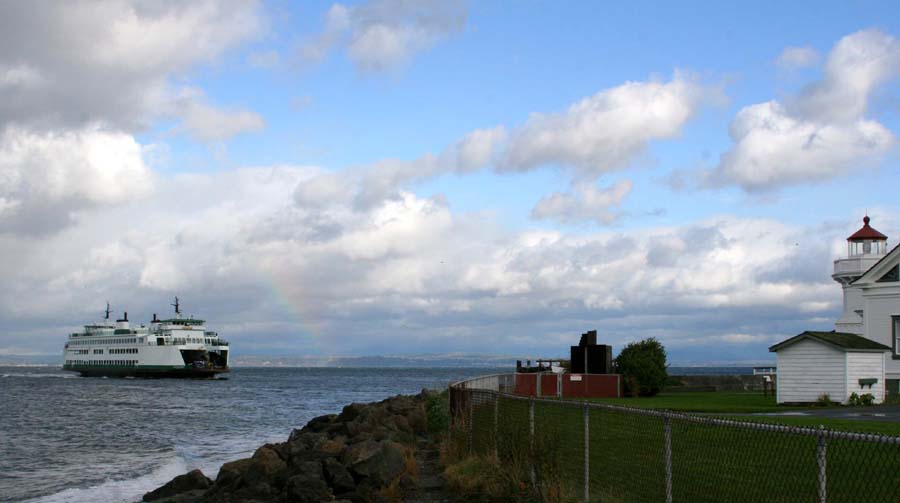 Ferryboat, Rainbow, & Mukilteo Lighthouse