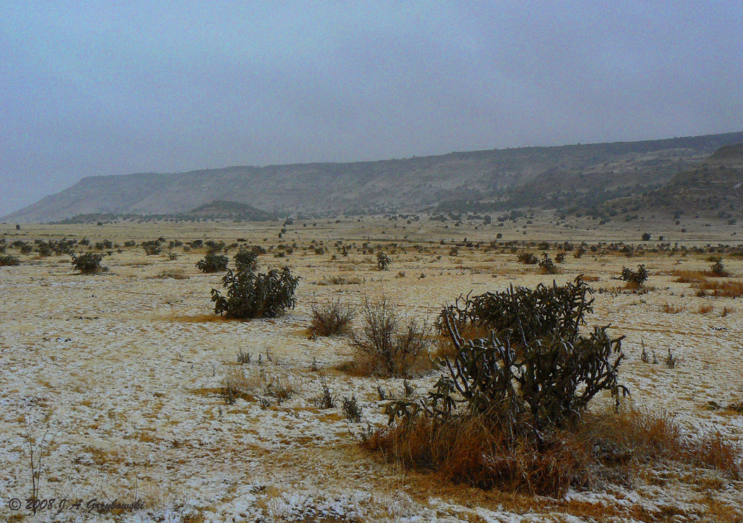 Black Mesa on snowy day
