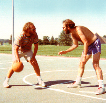 Ken & Jeff (Richard's friends from Brooklyn) talking trash during a little one on one while visiting Richard in Kent (1970's)