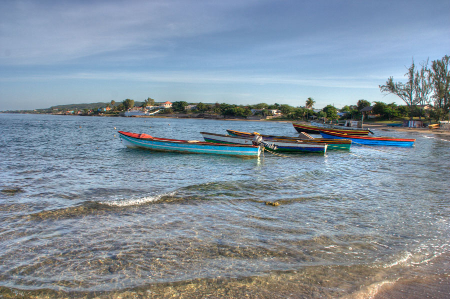 Fishing boats in Calabash Bay