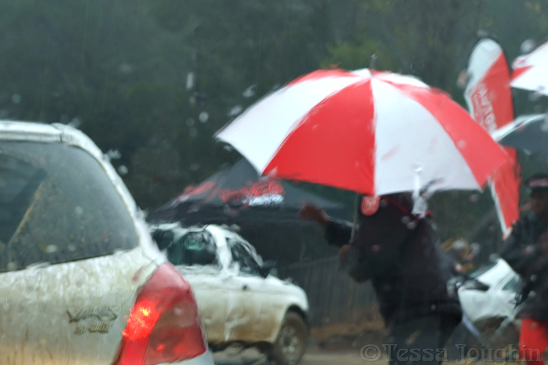 Arriving at Pecanwood in the rain