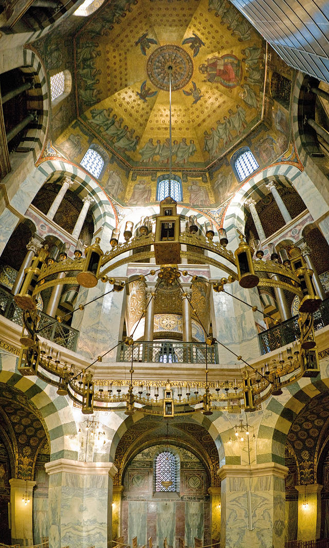 Palatine Chapel (inside Aachen Cathedral) with Barbarossa Chandelier