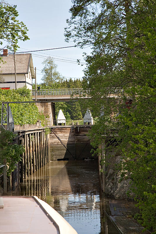 Frst: En svipptur gjennom slusen ved Strmsfoss for  demonstrere prinsippet.