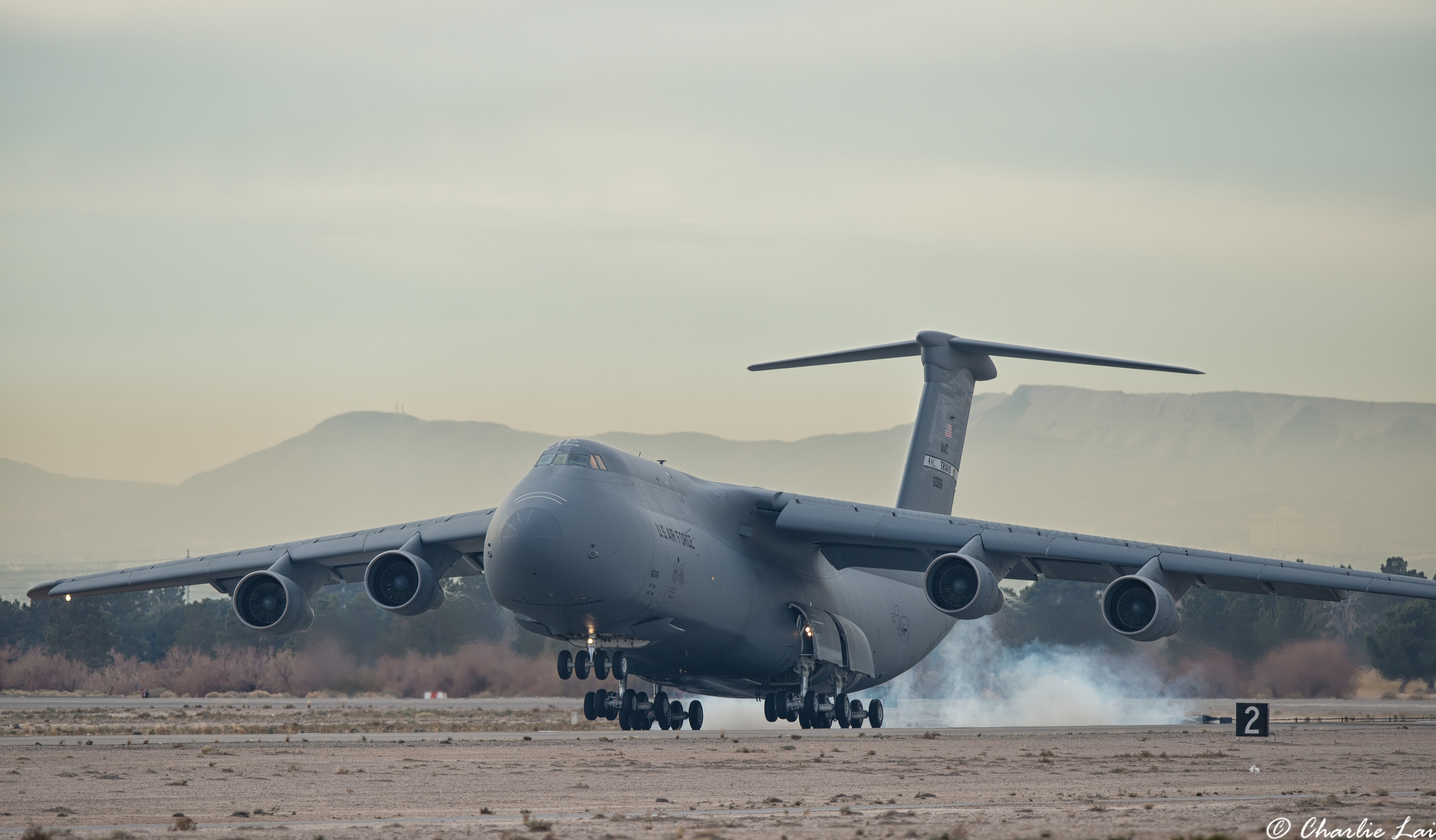 C-5 Galaxy briefly breaks up the strike launches