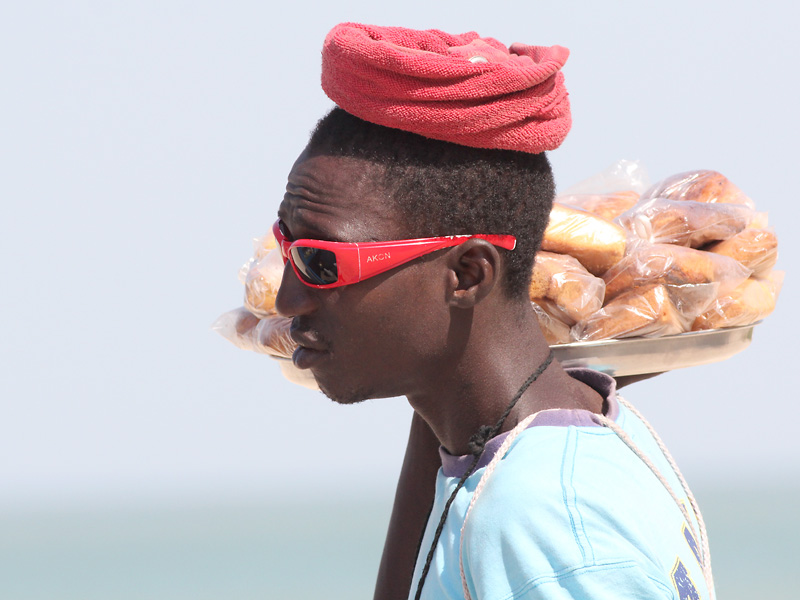 Cake vendor at Kololi Beach