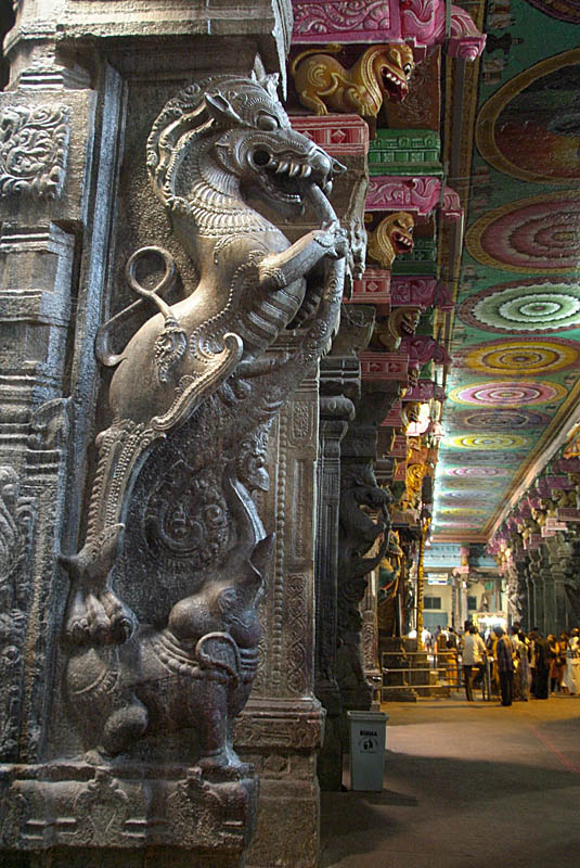 Decorated Pillar Meenakshi Temple