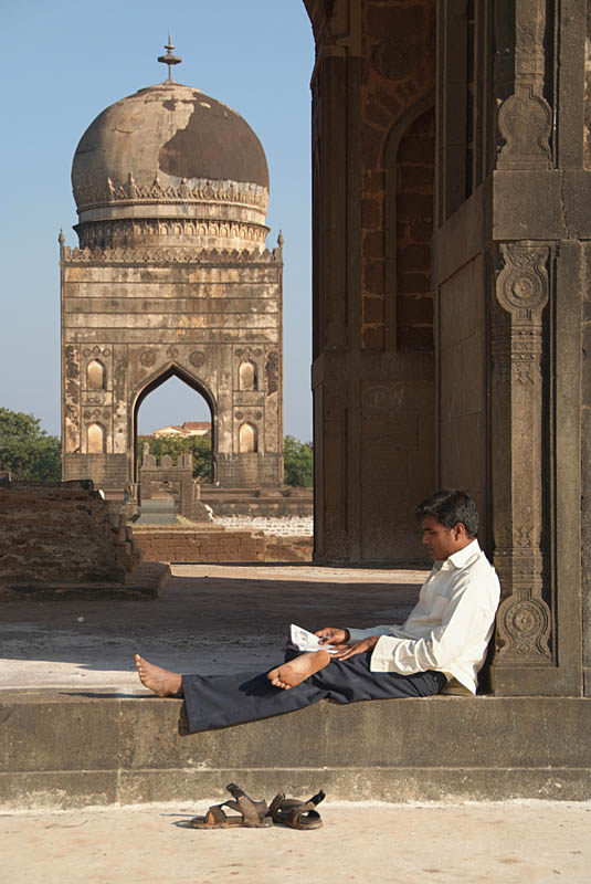 Relaxing at the Bahid Shahi Tombs Bidar