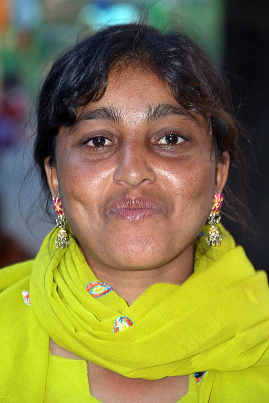 Woman in Lime Green Salwar Bijapur
