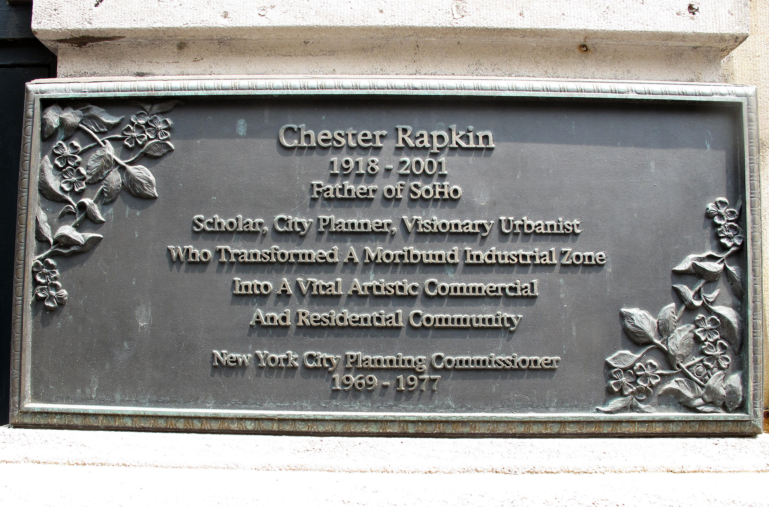 Chester Rapkin - SOHO Memorial Marker