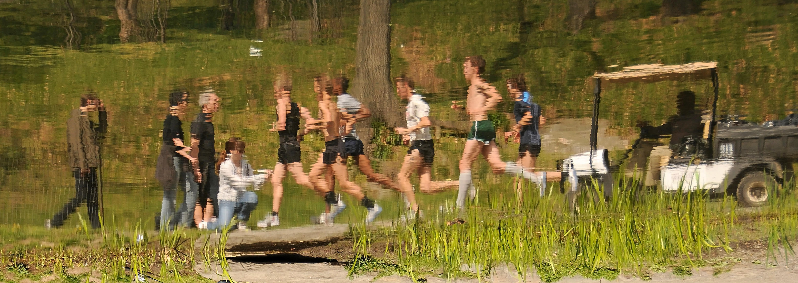 Harlem Meer Lake Shore Reflection 