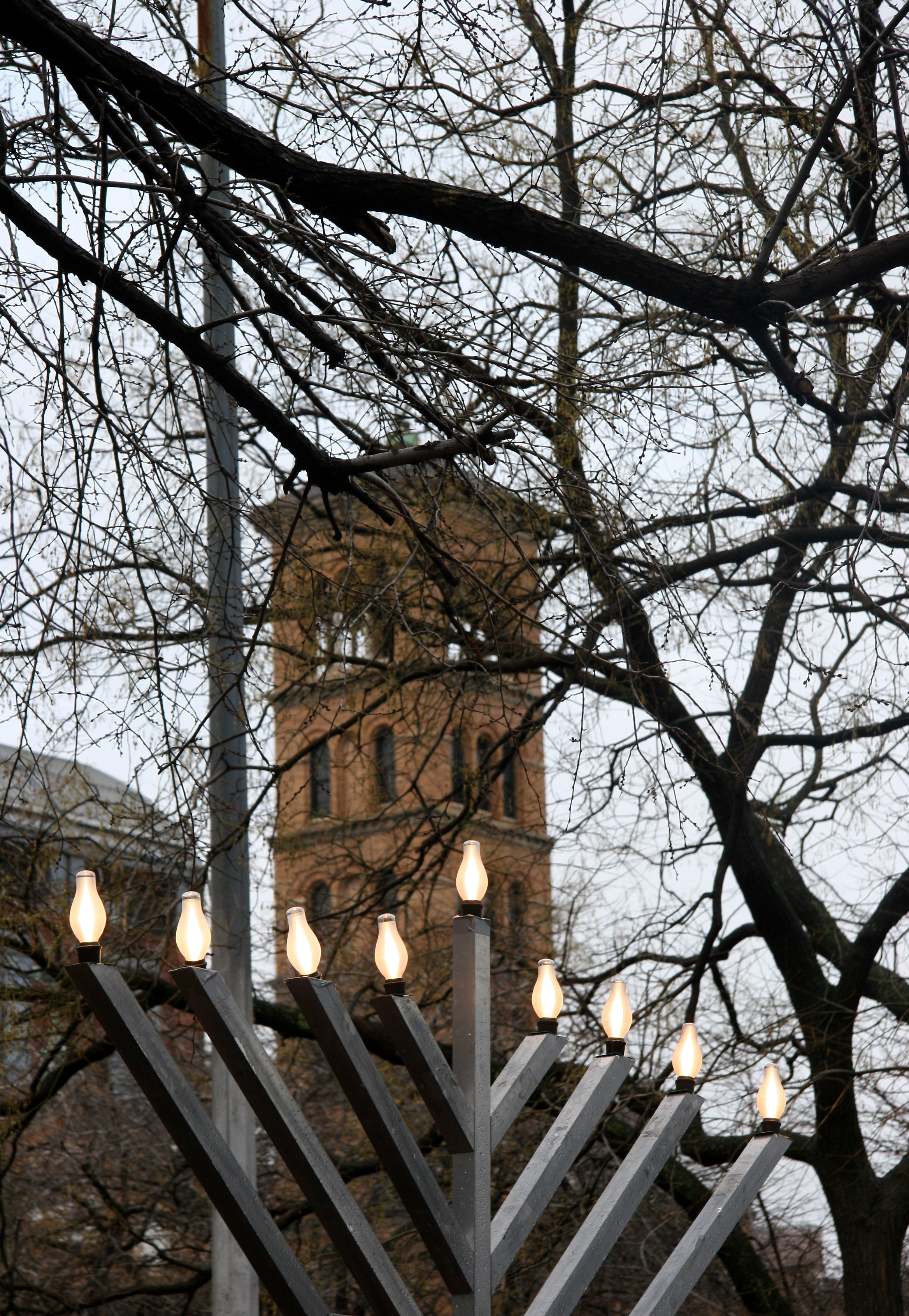 Menorah, Bell Tower & NYU Law School