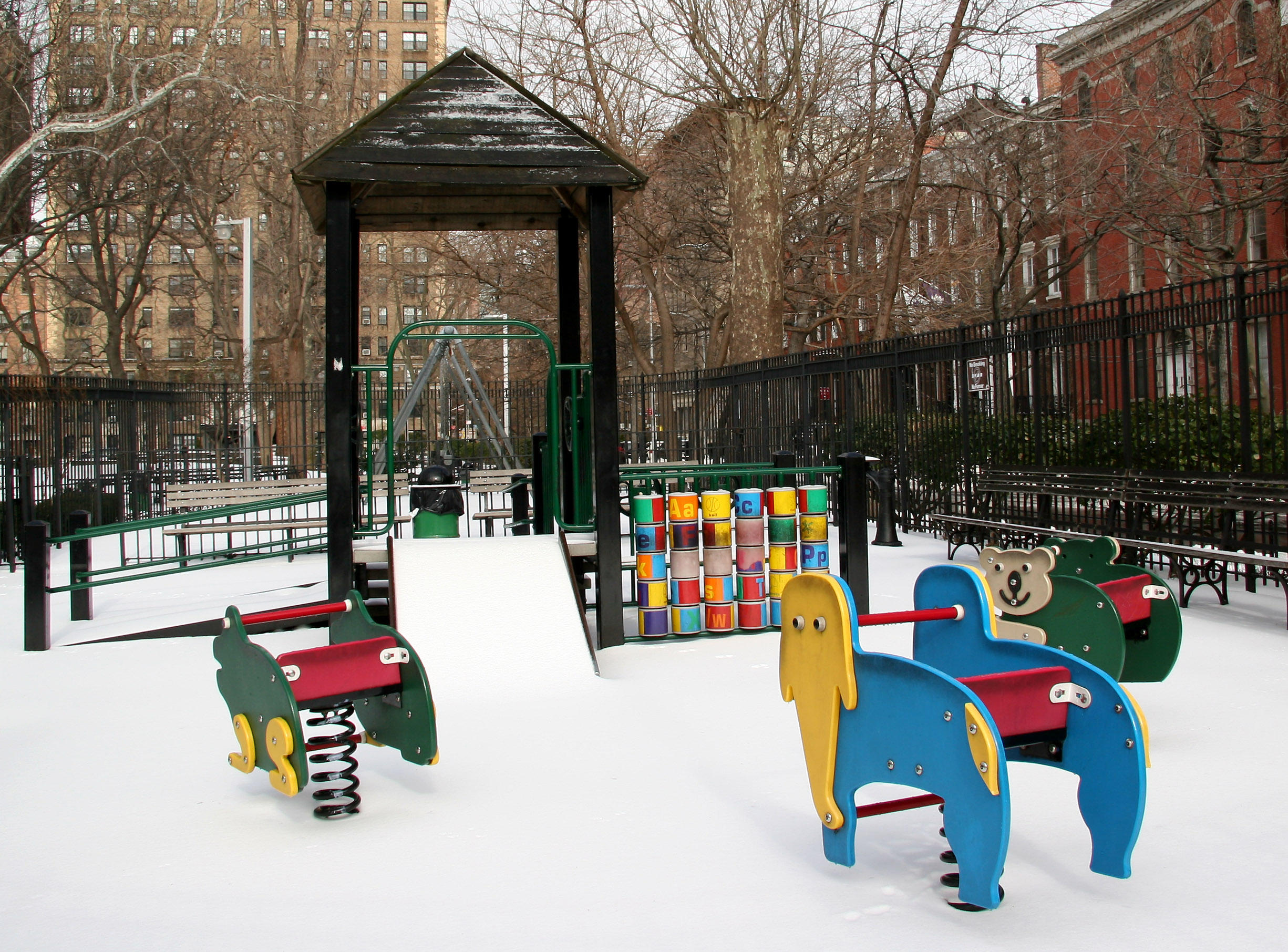 Snow in the Toddlers Playground