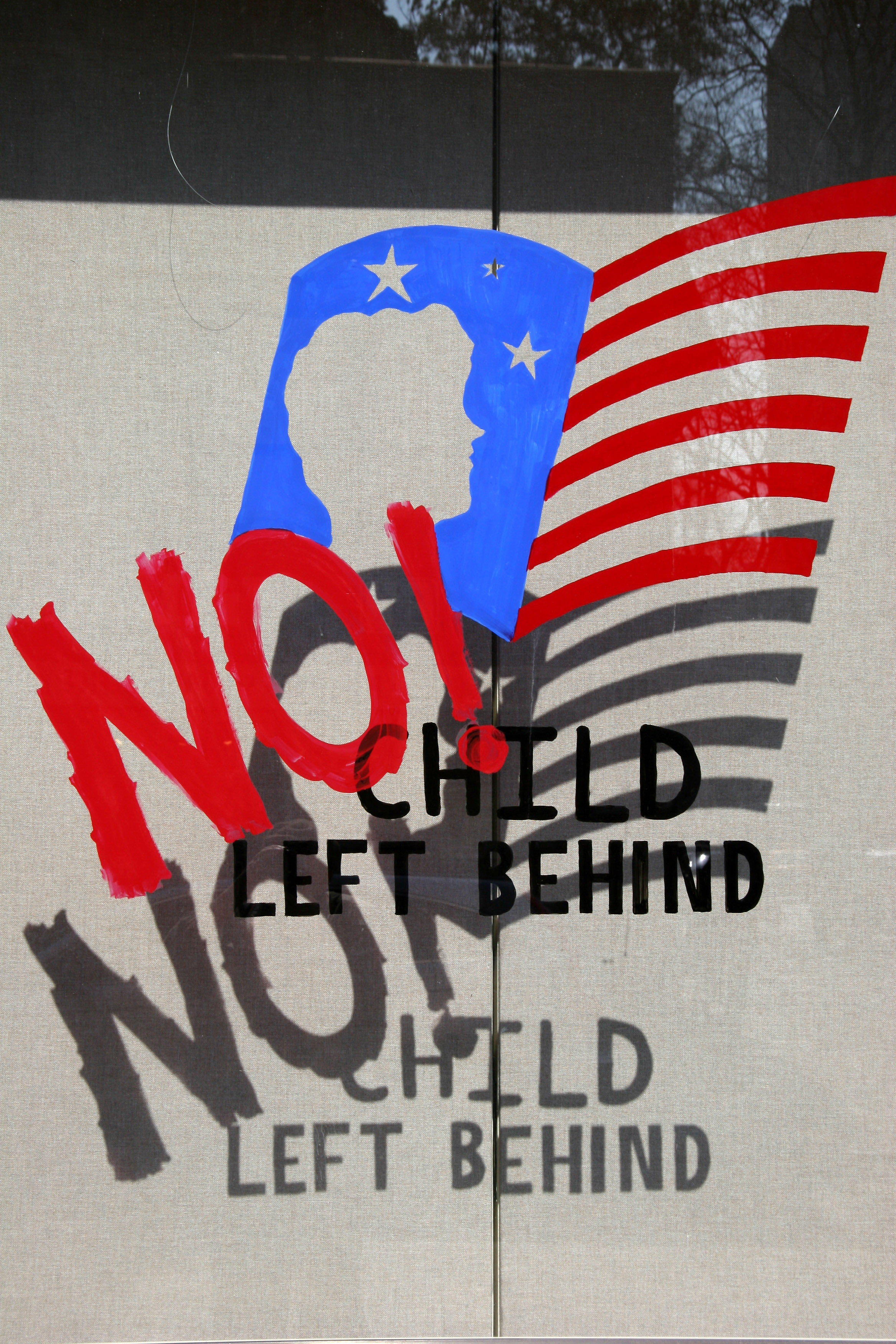 NO! Child Left Behind - NYU Student Center Window