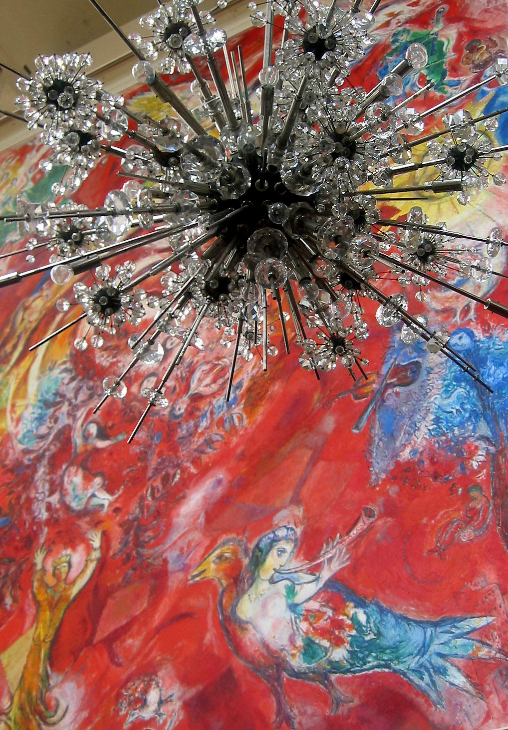 Grand Tier Chandelier & Chagal Mural - Metropolitan Opera House