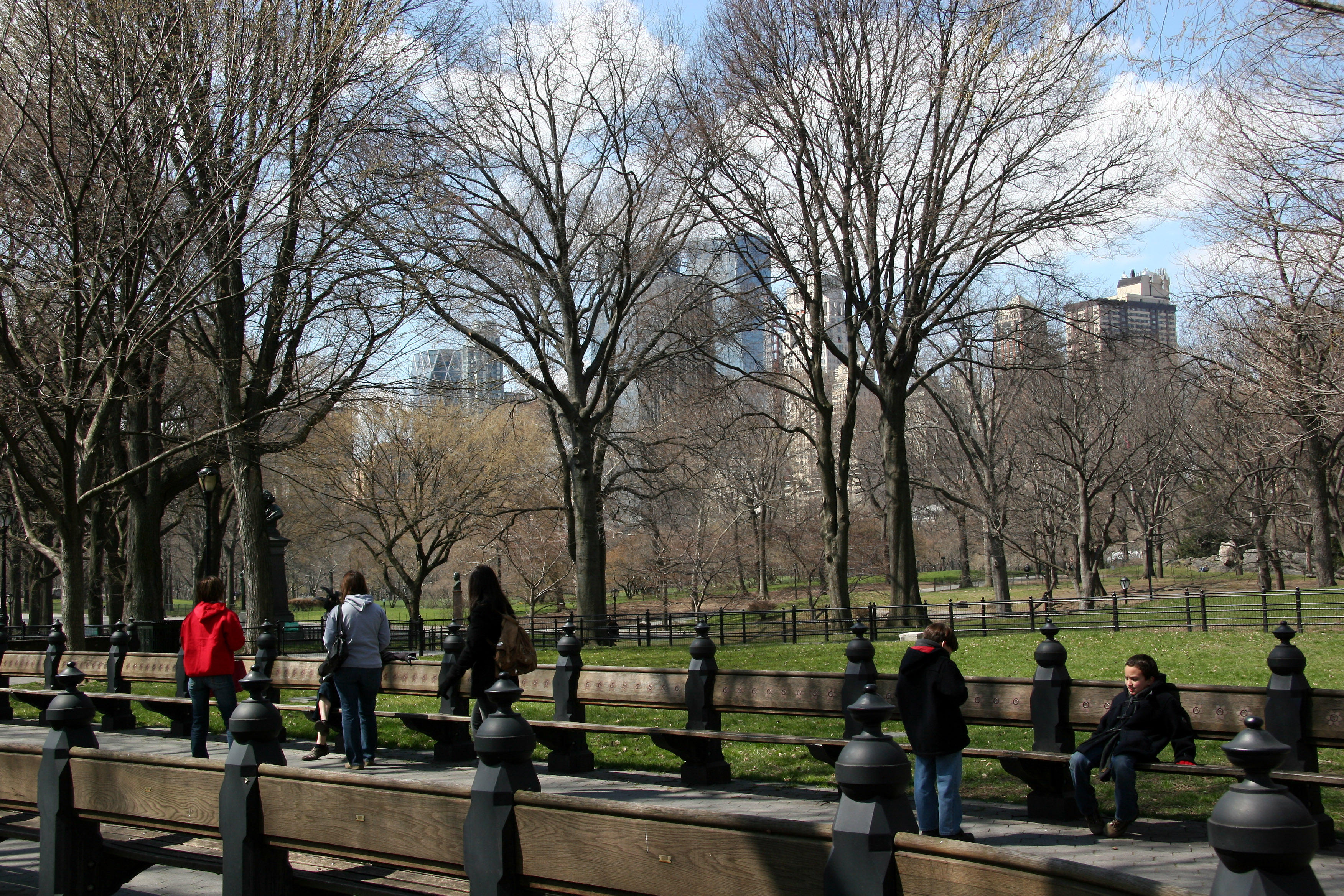 Taking a Break on the Mall Benches