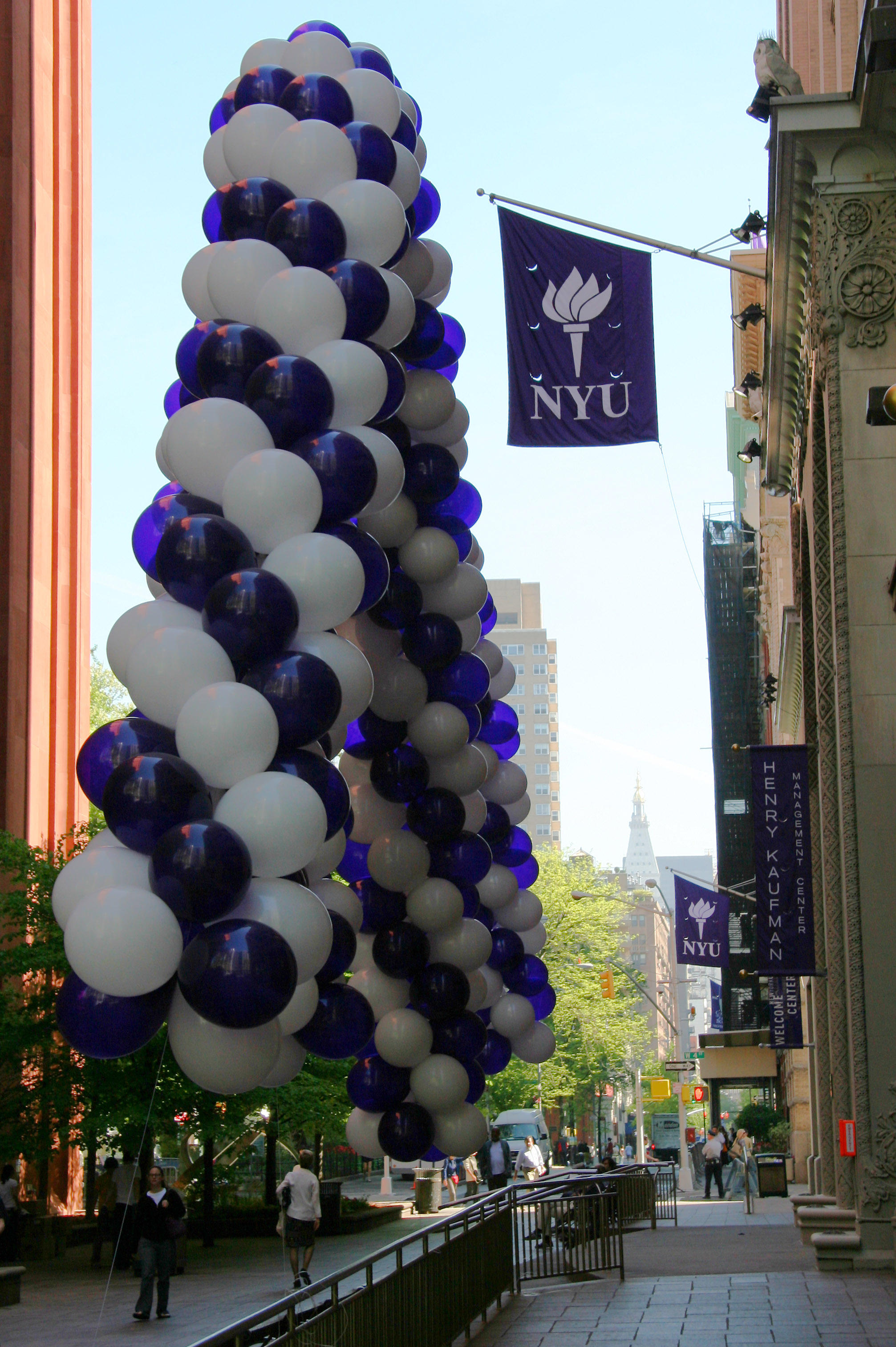 NYU Graduation Balloon Adornment