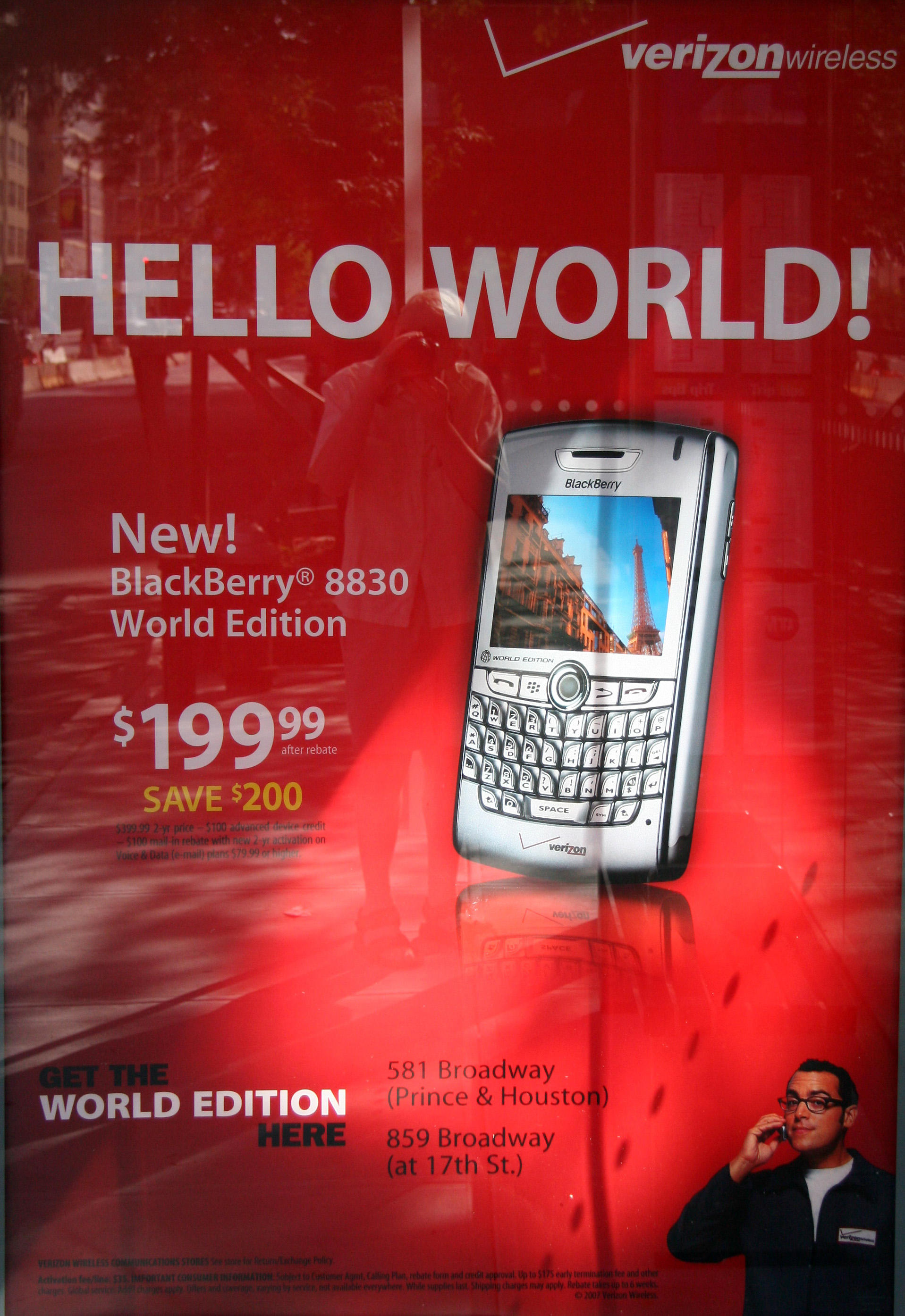 Glass Bus Stop Stand - BlackBerry Ad