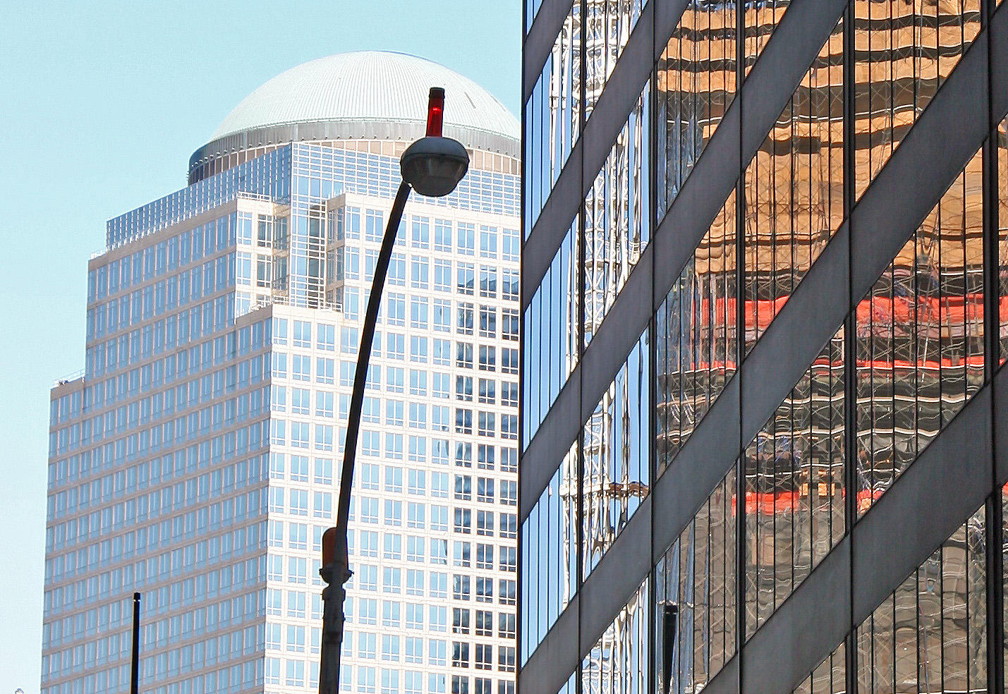 2 World Financial Center & Deutches Bank Demolition at Ground Zero Reflection