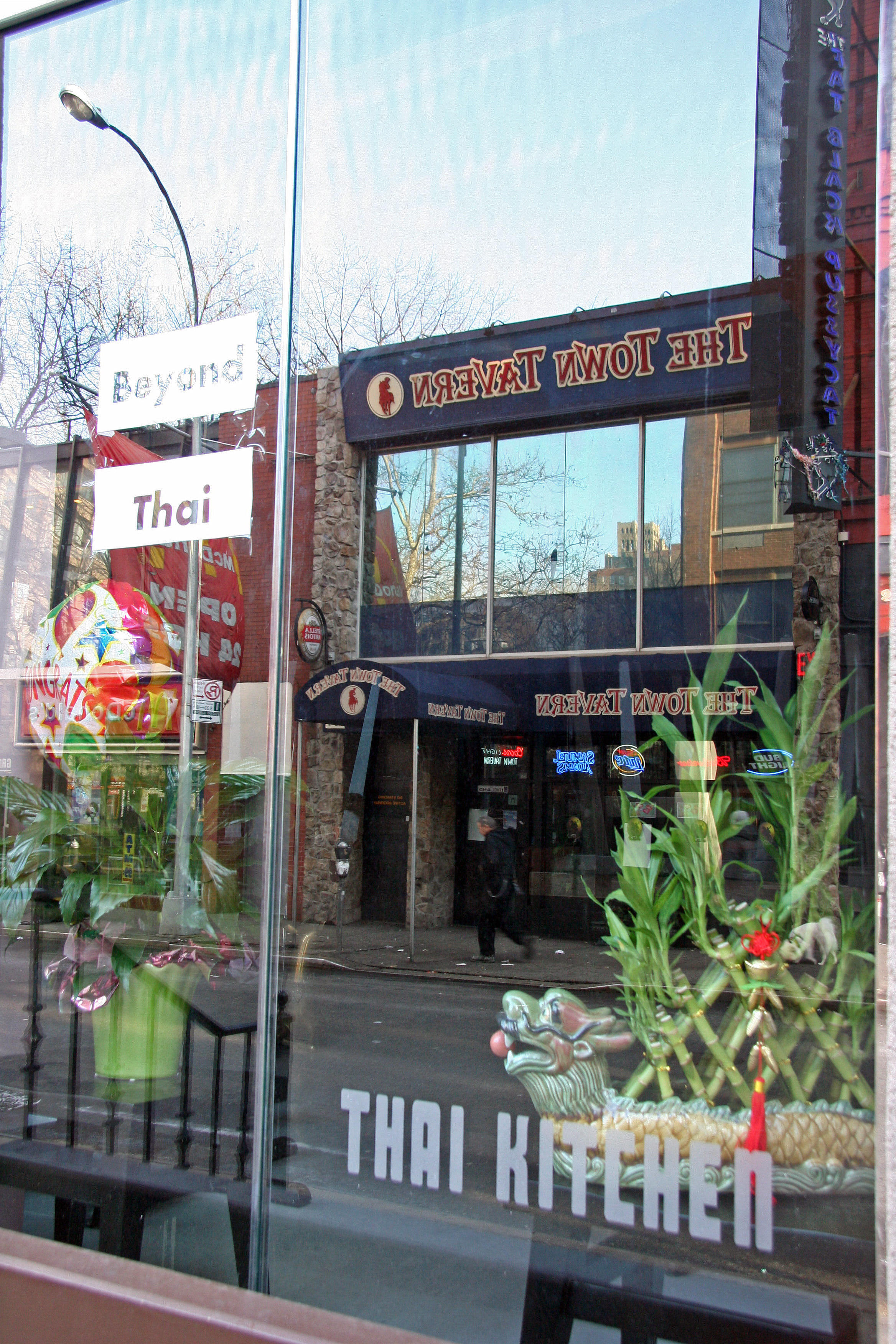 Thai Kitchen Restaurant Window Reflections