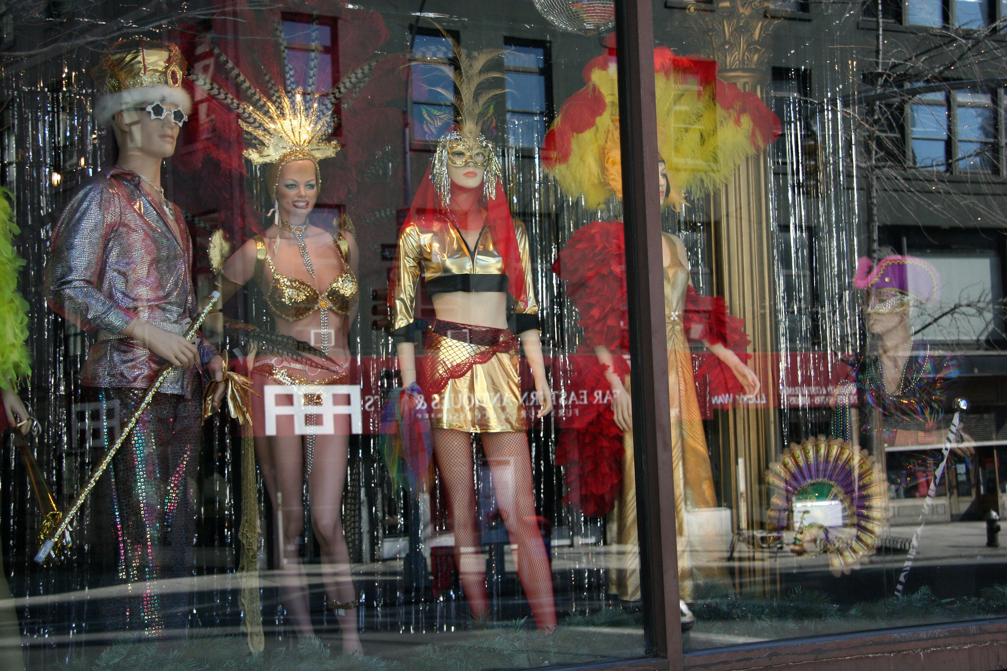 NY Costume Shop Window with Reflections