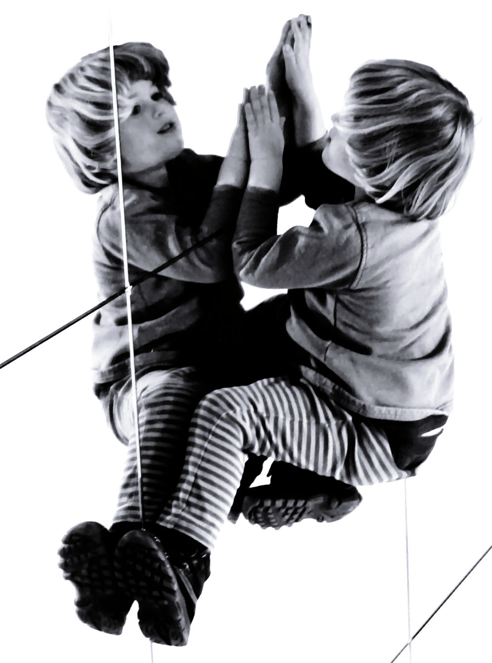 climbing at the mirror wall