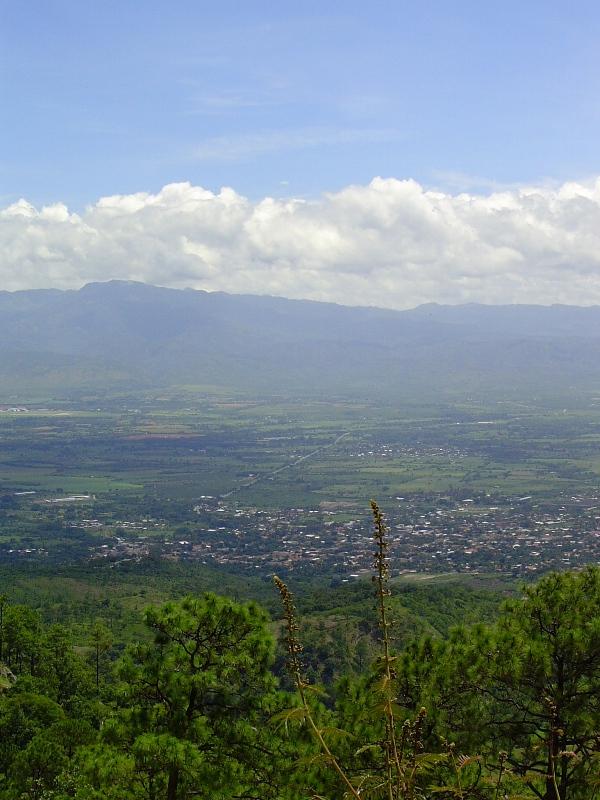 View of La Paz and Comayagua Valley on the road to Tierra Colorada