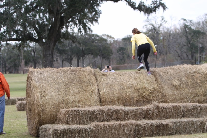 Jumped over the thing like a deer