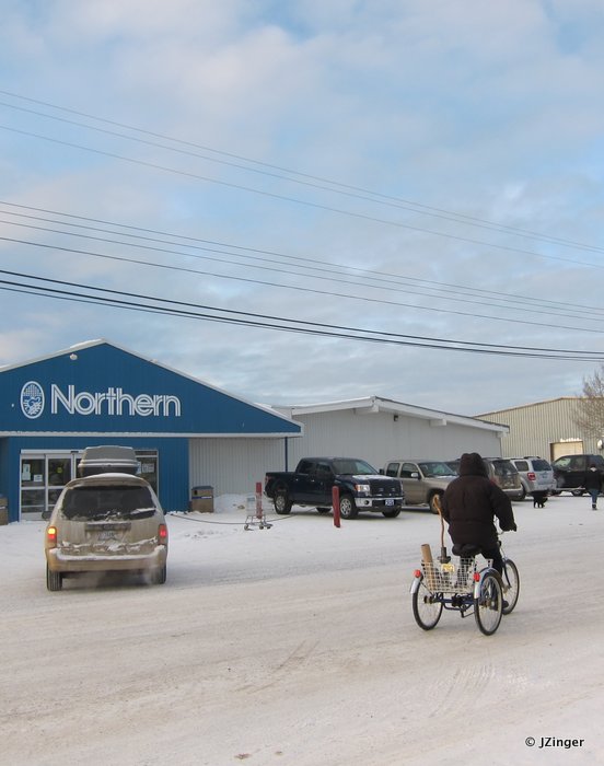 Its never to cold for a bike ride, Fort Simpson