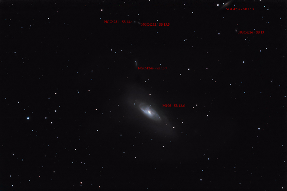 M106, NGC 4258, type Sbp, in Canes Venatici (for more info press previous)