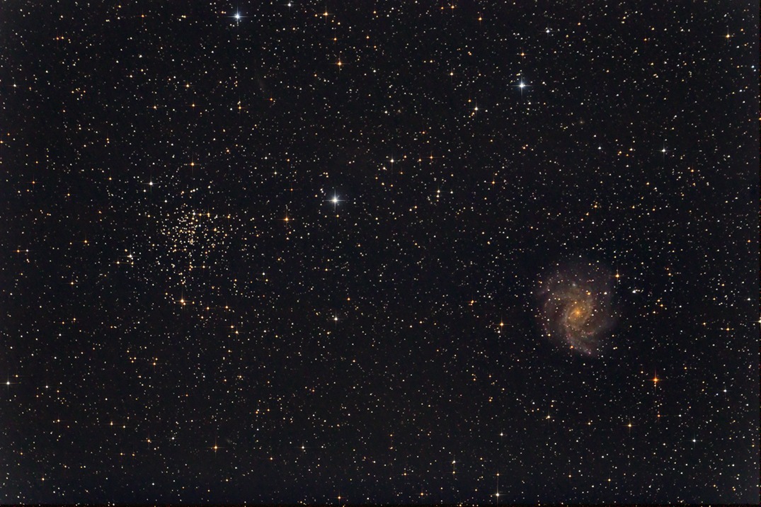 Fireworks Galaxy NGC 6946 and Open Cluster NGC 6939