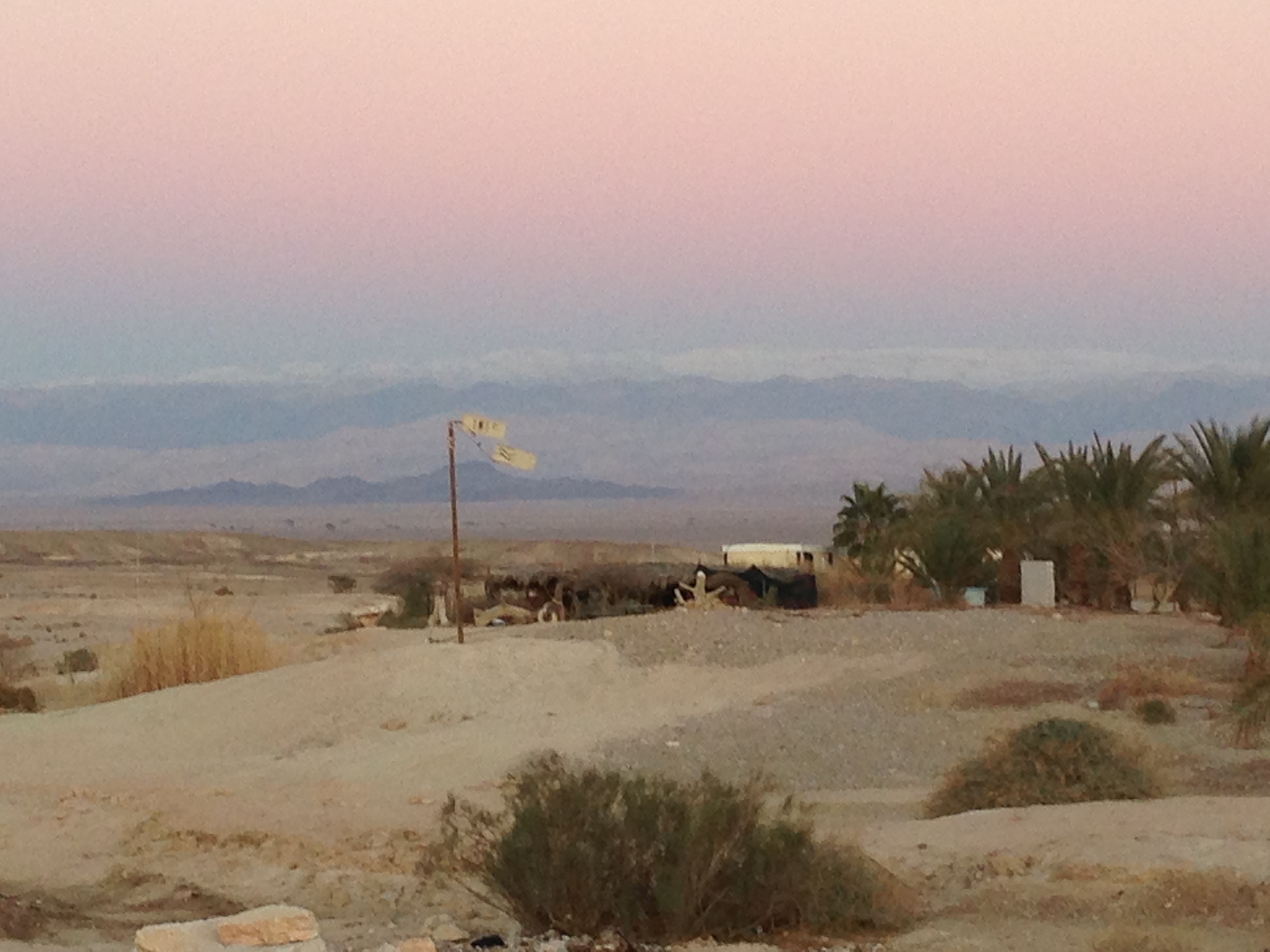 Snow on desert mountains - 11.1.13 at the beginning of the night