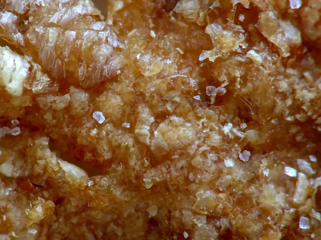 Raisin Bran Flake (sugar crystals?)