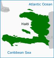 map of Haiti, with the island of La Gonav right off the coast