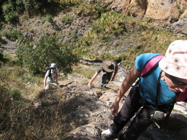 doing some local rock climbing