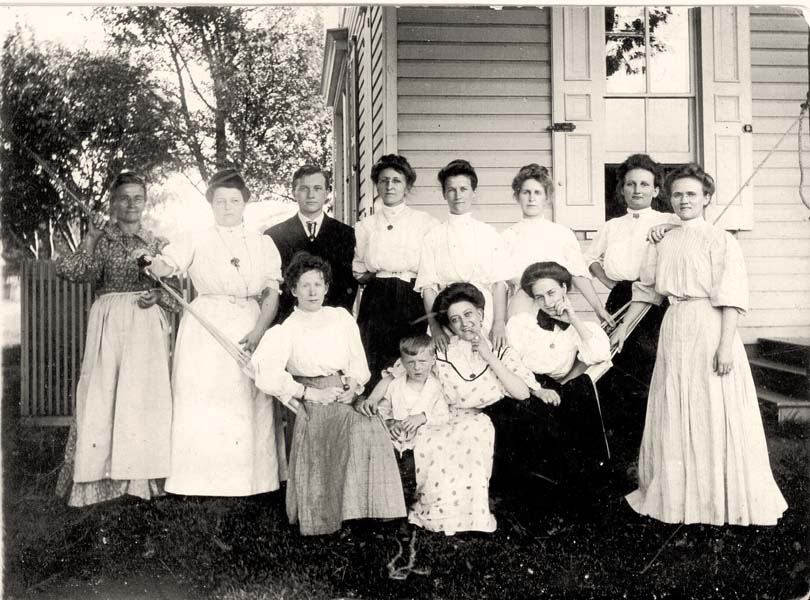 Katie Billig with friends from work and the Billig family in Lyons Station, PA