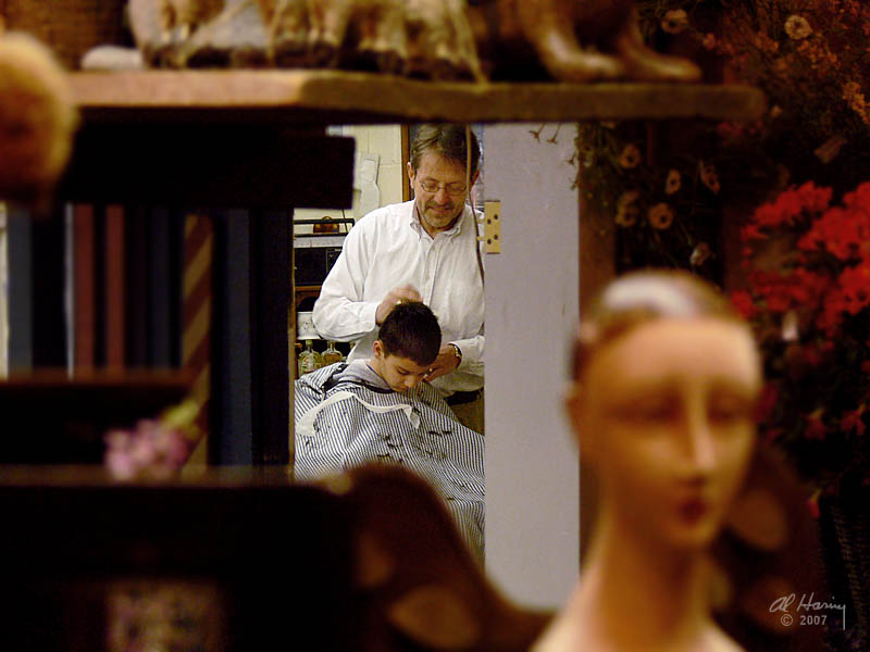 Haircut at Renningers Market