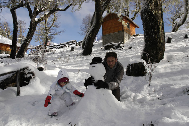 Fazendo boneco de neve no Cerro Bajo