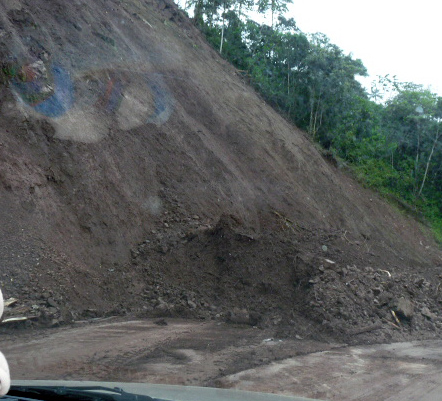 The trip to Mindo: Mud slides from heavy rains