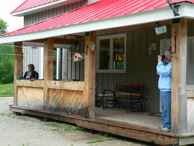 Elaine & Becky woke up very early and did some birding from the porch