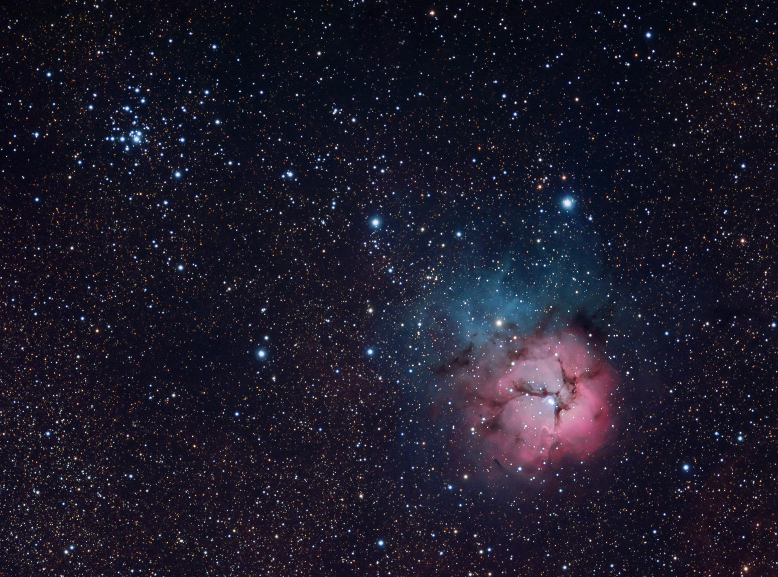 Trfid Nebula M20 & Open Cluster M21