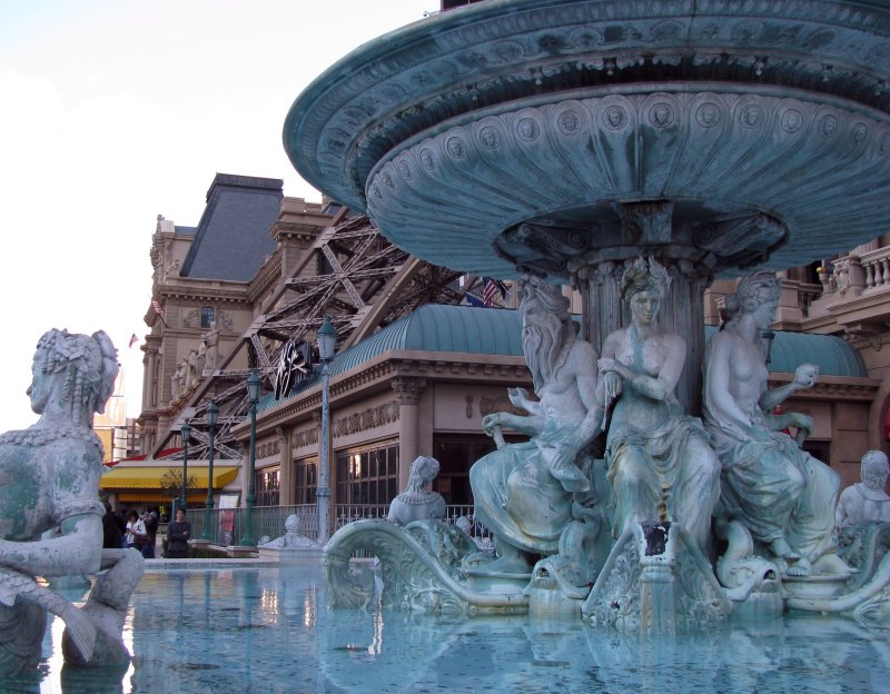 Paris Fountain and Entrance Detail