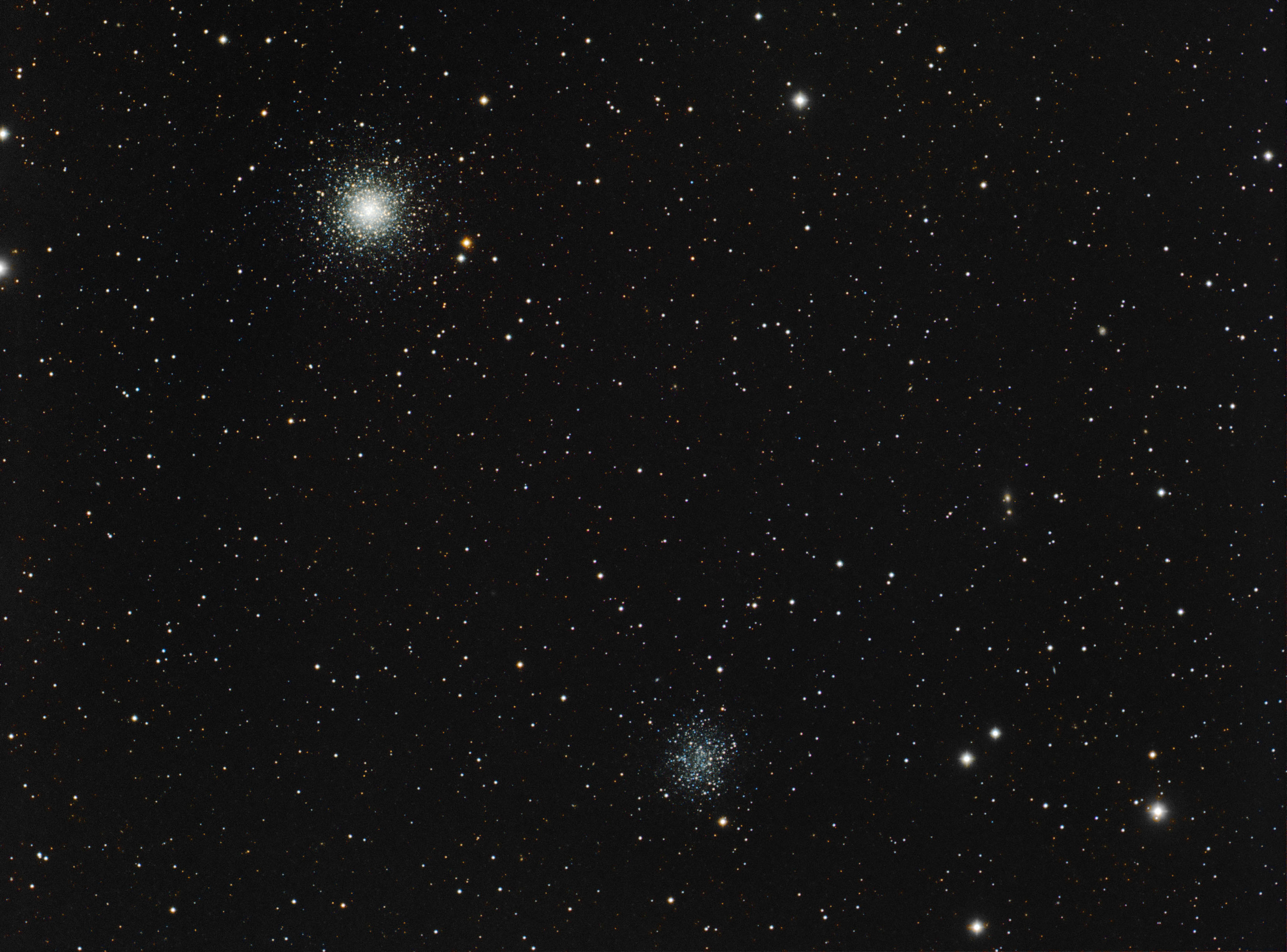 M53 and NGC5053 in RGB