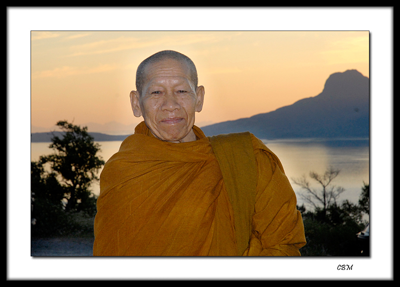 Buddist monk from Thailand visiting Bod,  Norway