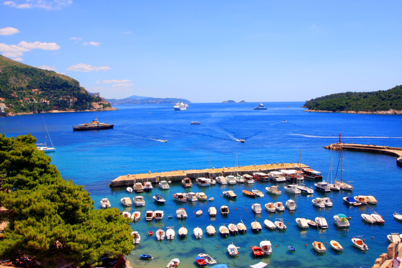 Dubrovnik City Harbor from the Walls