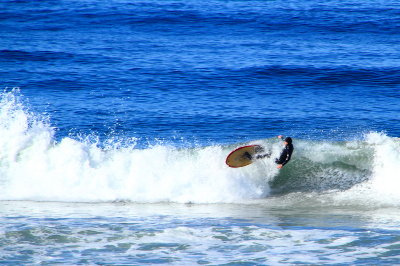 Wipe out, surfing in La Jolla