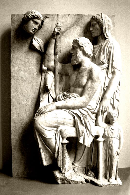 Marble Grave Steele with a family group, Greek, Attica, ca 360 BC,The Metropolitan Musuem of Art, New York City