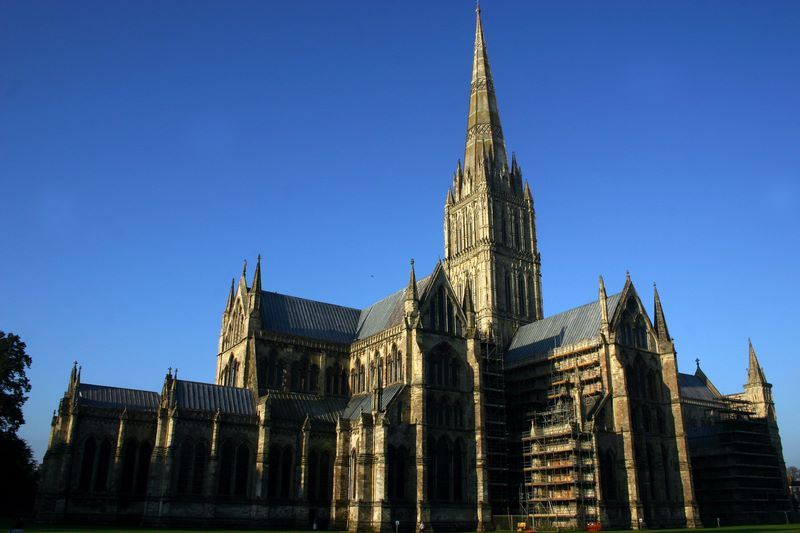 Early morning view of the Salisbury Cathedral, England