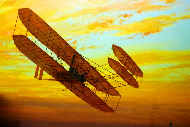 An artists rendition of the First Flight, Flight Museum, Dallas