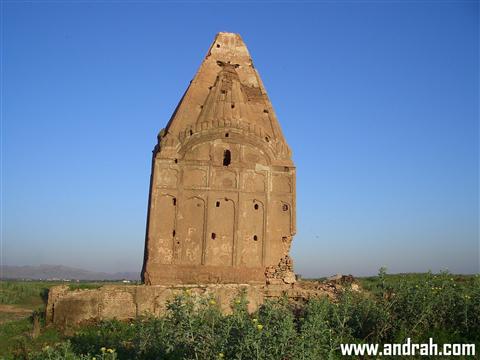 Old mandir in old Mirpur in dry season (normally under water in Mangla Dam)