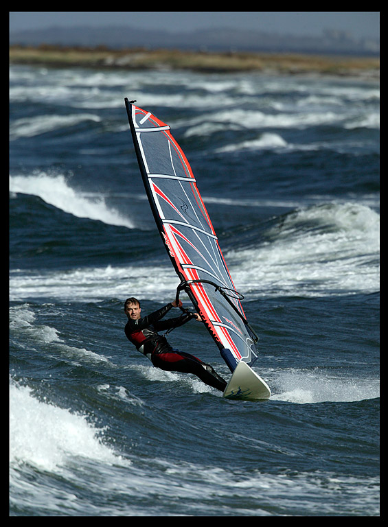 Windsurfing outside Malmoe Scania Sweden 2003